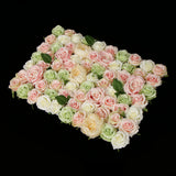 Maxbell Artificial Rose Hydrangea Flower Wall Panels Backdrop Green