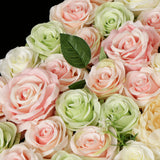 Maxbell Artificial Rose Hydrangea Flower Wall Panels Backdrop Green