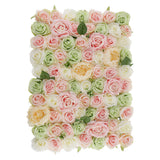 Maxbell Artificial Rose Hydrangea Flower Wall Panels Backdrop Green