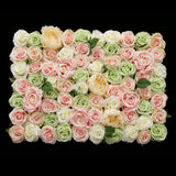 Maxbell Artificial Rose Hydrangea Flower Wall Panels Backdrop Green