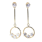 Maxbell Rose gold Crystal Earrings Round Earrings Jewelry Gift Woman Star Dangle Earrings Stud