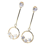 Maxbell Rose gold Crystal Earrings Round Earrings Jewelry Gift Woman Star Dangle Earrings Stud