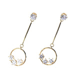 Maxbell Rose gold Crystal Earrings Round Earrings Jewelry Gift Woman Star Dangle Earrings Stud