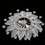 Maxbell Shiny Crystal Flower Hair Comb Wedding Bride Hair Clip Party Prom Headpiece