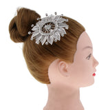 Maxbell Shiny Crystal Flower Hair Comb Wedding Bride Hair Clip Party Prom Headpiece