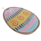 Maxbell Rustic Happy Easter Egg Shape Wooden Hanging Sign Fesrtival Home Kitchen Wall Decoration