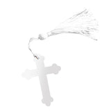 Maxbell Silver Metal Cross Bookmark with Tassel Boxes Baby Shower Party Gift Favor