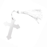 Maxbell Silver Metal Cross Bookmark with Tassel Boxes Baby Shower Party Gift Favor