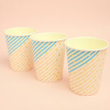 Maxbell Pieces of 10 Stripe Triangle Birthday Party Baby Shower Serveware Paper Beverage Cups