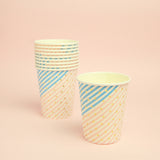 Maxbell Pieces of 10 Stripe Triangle Birthday Party Baby Shower Serveware Paper Beverage Cups