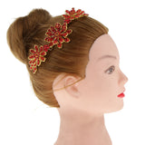 Maxbell Wedding Bridal Bridesmaid Traditional Chinese Flower Headpieces with Comb Rhinestone Jewelry