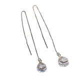 Maxbell Silver Crystal Earrings Drops Pendant Earrings Jewelry Gift Woman Party Girl Dangle Earrings