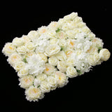 Maxbell Artificial Rose Hydrangea Flower Wall Panels Backdrop White