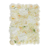 Maxbell Artificial Rose Hydrangea Flower Wall Panels Backdrop White