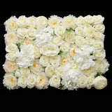 Maxbell Artificial Rose Hydrangea Flower Wall Panels Backdrop White