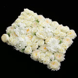 Maxbell Artificial Rose Hydrangea Flower Wall Panels Backdrop White