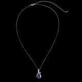 Maxbell Crystal Rhinestone Tear Drop Pendant Necklace Wedding Bridal Charm Jewelry