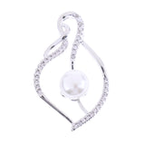 Maxbell Fashion Leaf Style Crystal Pearl Necklace Pendant Wedding Bride Jewelry Gift