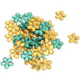 Maxbell 100 Pieces DIY Flower Petal Beads Crafts Wedding Party Jewelry Making Accessories Green & Yellow