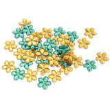 Maxbell 100 Pieces DIY Flower Petal Beads Crafts Wedding Party Jewelry Making Accessories Green & Yellow