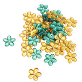 Maxbell 100 Pieces DIY Flower Petal Beads Crafts Wedding Party Jewelry Making Accessories Green & Yellow