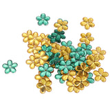 Maxbell 100 Pieces DIY Flower Petal Beads Crafts Wedding Party Jewelry Making Accessories Green & Yellow