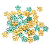 Maxbell 100 Pieces DIY Flower Petal Beads Crafts Wedding Party Jewelry Making Accessories Green & Yellow