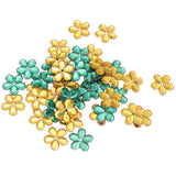 Maxbell 100 Pieces DIY Flower Petal Beads Crafts Wedding Party Jewelry Making Accessories Green & Yellow