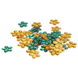 Maxbell 100 Pieces DIY Flower Petal Beads Crafts Wedding Party Jewelry Making Accessories Green & Yellow