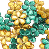 Maxbell 100 Pieces DIY Flower Petal Beads Crafts Wedding Party Jewelry Making Accessories Green & Yellow