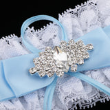 Maxbell Women Girls Satin Ribbon Lace Flower Garter Thigh Ring Applique Party Accessories