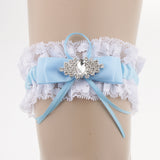 Maxbell Women Girls Satin Ribbon Lace Flower Garter Thigh Ring Applique Party Accessories