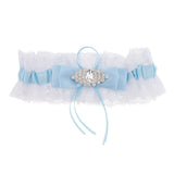 Maxbell Women Girls Satin Ribbon Lace Flower Garter Thigh Ring Applique Party Accessories