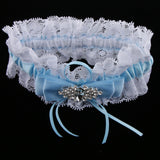 Maxbell Women Girls Satin Ribbon Lace Flower Garter Thigh Ring Applique Party Accessories