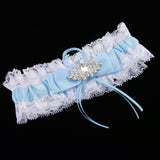 Maxbell Women Girls Satin Ribbon Lace Flower Garter Thigh Ring Applique Party Accessories