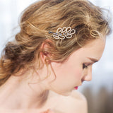 Maxbell Bridal Wedding Golden Pearls Hair Clips Barrette Hair Jewelry Gifts