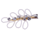 Maxbell Bridal Wedding Golden Pearls Hair Clips Barrette Hair Jewelry Gifts