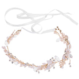 Maxbell Women Rhinestone Pearl Headband Wedding Bridal Tiara Hair Band Head Piece Gift