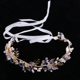 Maxbell Women Rhinestone Pearl Headband Wedding Bridal Tiara Hair Band Head Piece Gift