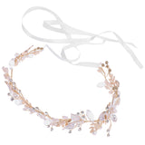 Maxbell Women Rhinestone Pearl Headband Wedding Bridal Tiara Hair Band Head Piece Gift