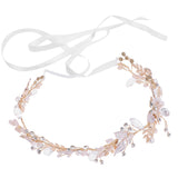 Maxbell Women Rhinestone Pearl Headband Wedding Bridal Tiara Hair Band Head Piece Gift