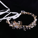 Maxbell Women Rhinestone Pearl Headband Wedding Bridal Tiara Hair Band Head Piece Gift