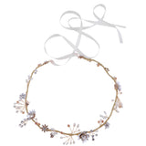 Maxbell Women Rhinestone Pearl Headband Wedding Bridal Tiara Vine Hair Band Head Piece Gift