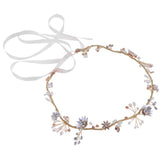 Maxbell Women Rhinestone Pearl Headband Wedding Bridal Tiara Vine Hair Band Head Piece Gift