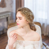 Maxbell Golden Bridal Side Hair Clips Rhinestone Hair Pins Wedding Hair Jewelry Gift