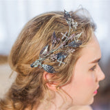 Maxbell Bridal Hair Accessories Crystal Hair Clips Wedding Party Evening Headpiece Headwear