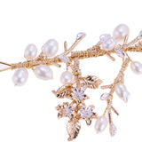 Maxbell Elegant Pearls Flower Leaf Bridal Side Hair Vine Hair Clip Wedding Jewelry