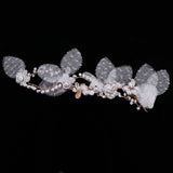 Maxbell Elegant Pearls Bridal Bridesmaid Flower Side Hair Clip Wedding Party Jewelry