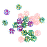 Maxbell 30 Pieces Rhinestone Spacer Crystal Clay Round Beads Jewelry Findings DIY Crafts Decoration