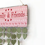 Maxbell Family Friends Heart Reminder Calendar Wooden Board Plaque Hanging Decor